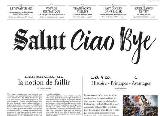 Salut Ciao Bye - Journal intéressant