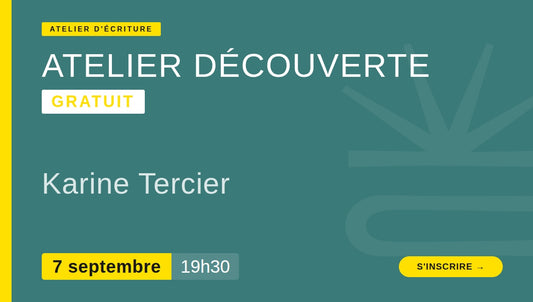 Atelier découverte Avec Karine Tercier - 7 septembre GRATUIT