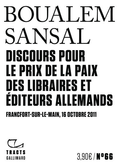 Discours pour le Prix de la paix des libraires et éditeurs allemands