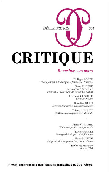 Critique 931 Rome hors ses murs