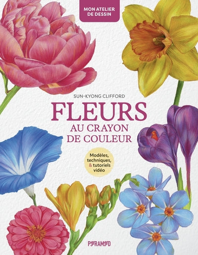 FLEURS AU CRAYON DE COULEUR -